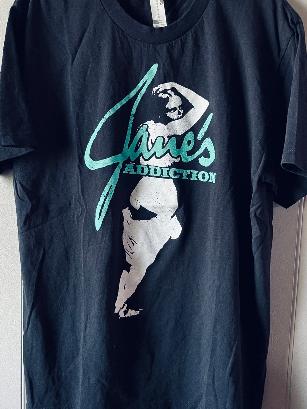Jane’s Addiction Black Tee with Teal and White Band Graphic